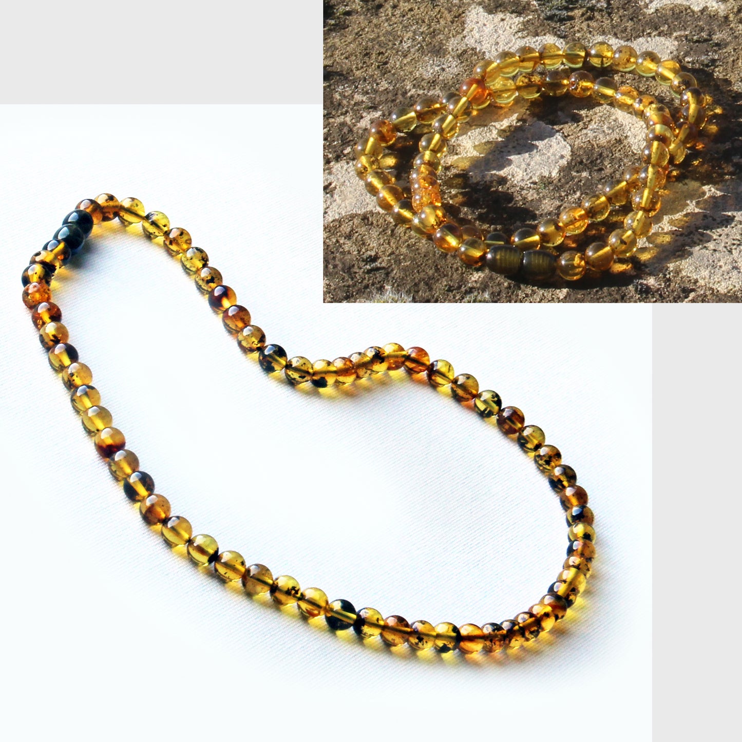 Yellow Amber Necklace, Genuine Baltic Amber Jewelry, Yellow Gemstone Beads