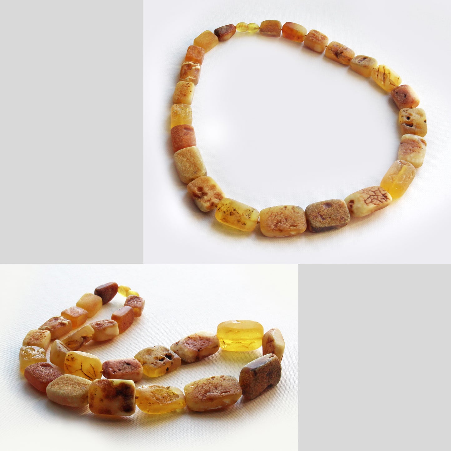 Raw Baltic Amber Necklace, Natural Gemstone Women's Necklace, Unique Old Orange Amber