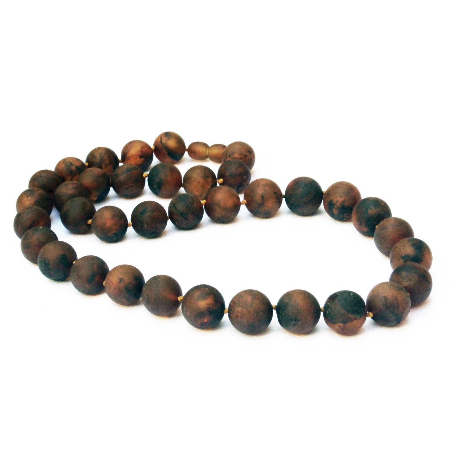 Baltic Amber Necklace, Black Brown Amber Beads Necklace, Gemstone Beads for Men