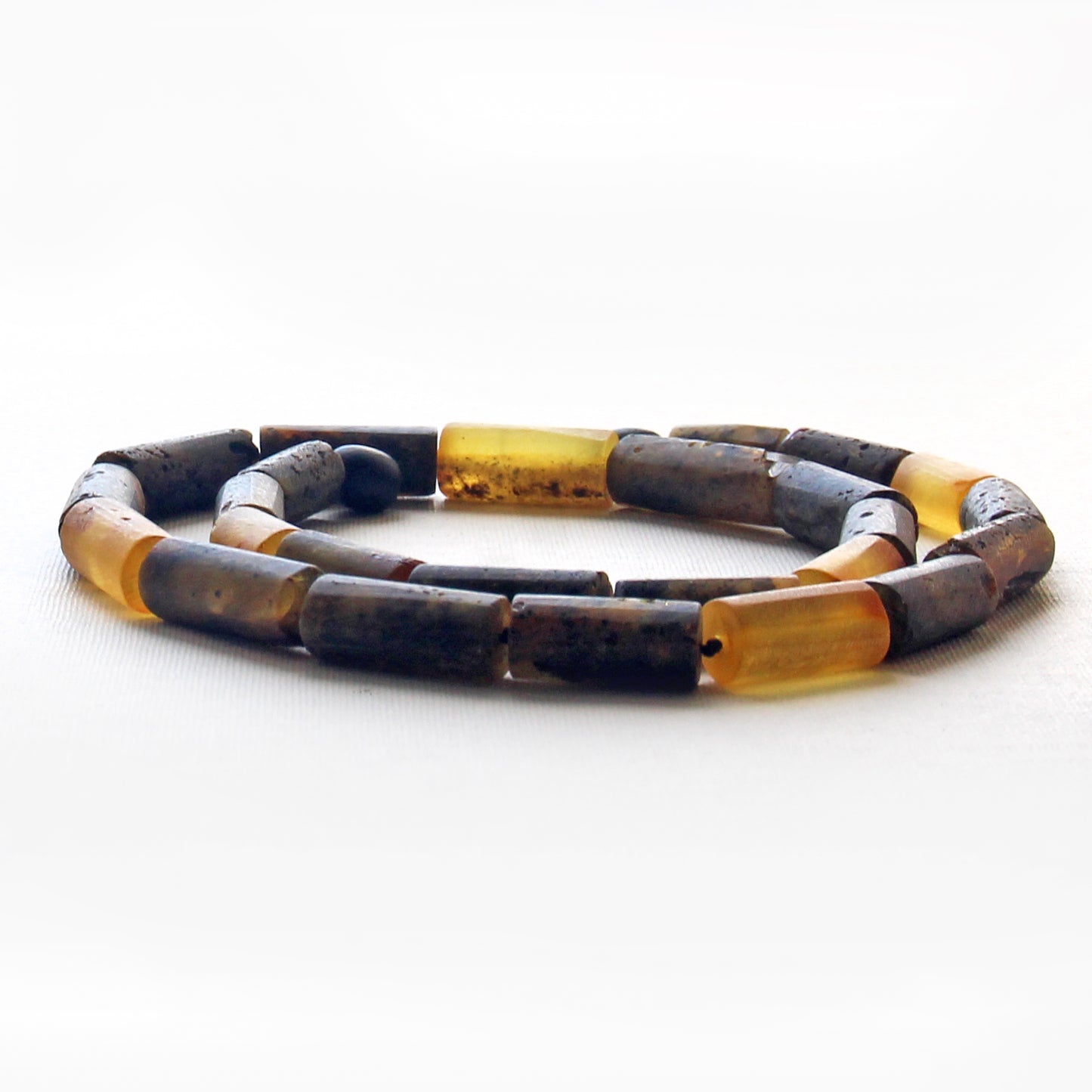 Genuine Baltic Amber Necklace, Gemstone Men's Necklace, Black Amber Stones Necklace for Men, Gift for Him