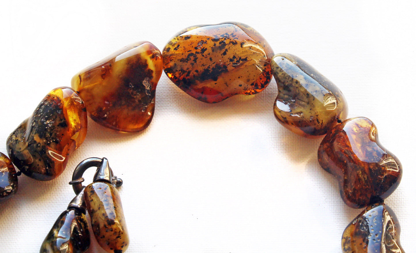 Baltic Amber Necklace, Multicolor Amber Stones Beads, Large Amber Necklace