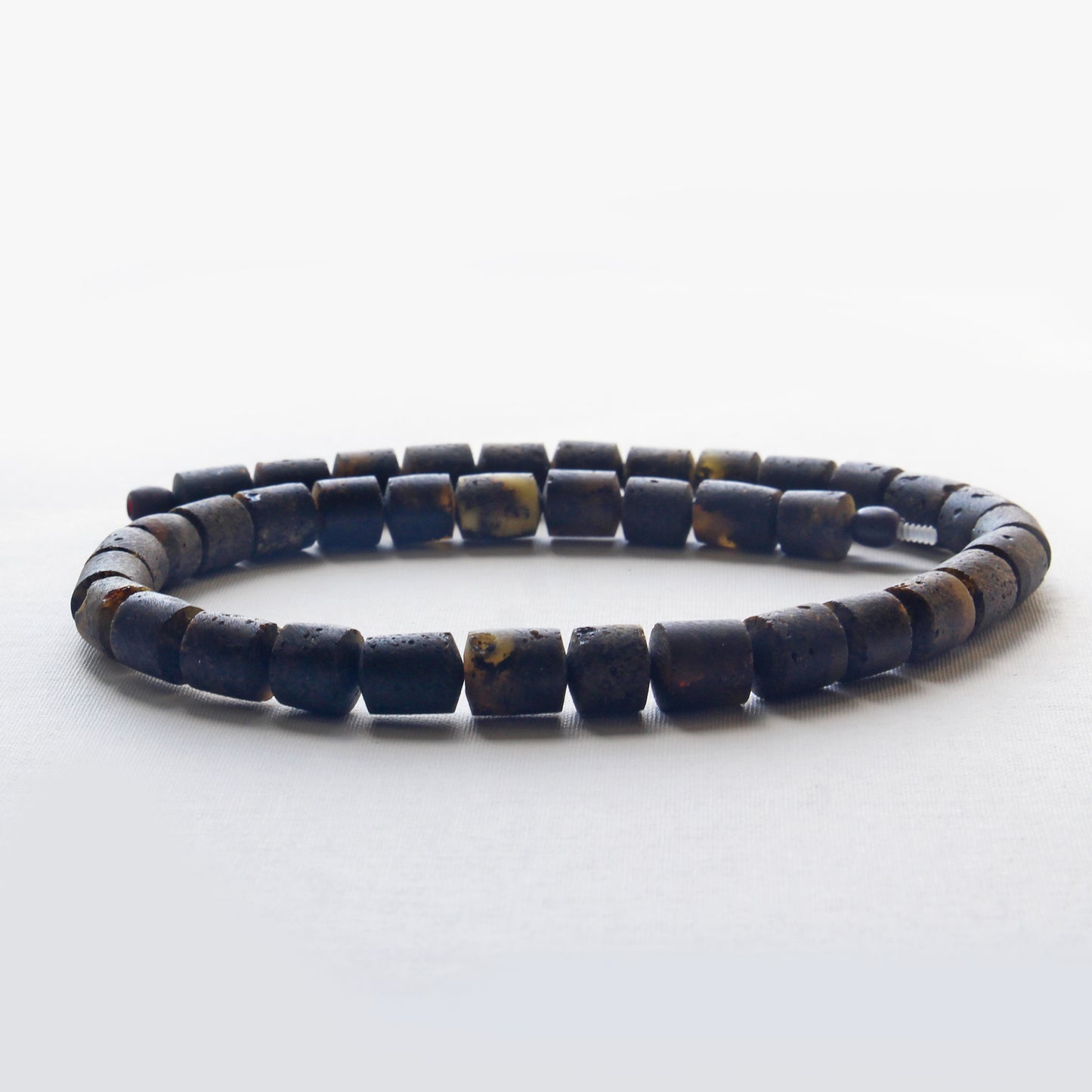 Genuine Baltic Amber Necklace, Gemstone Men's Necklace, Black Amber Stones Necklace for Men, Handmade Amber Beads