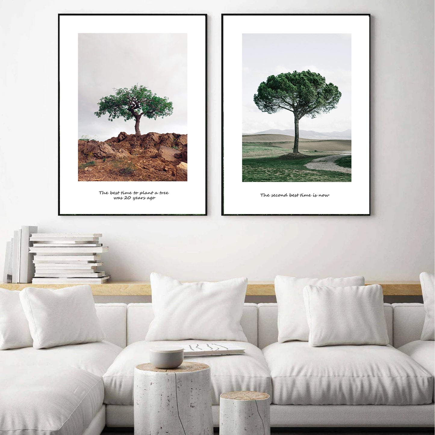 Modern poster set of 2 piece with tree.