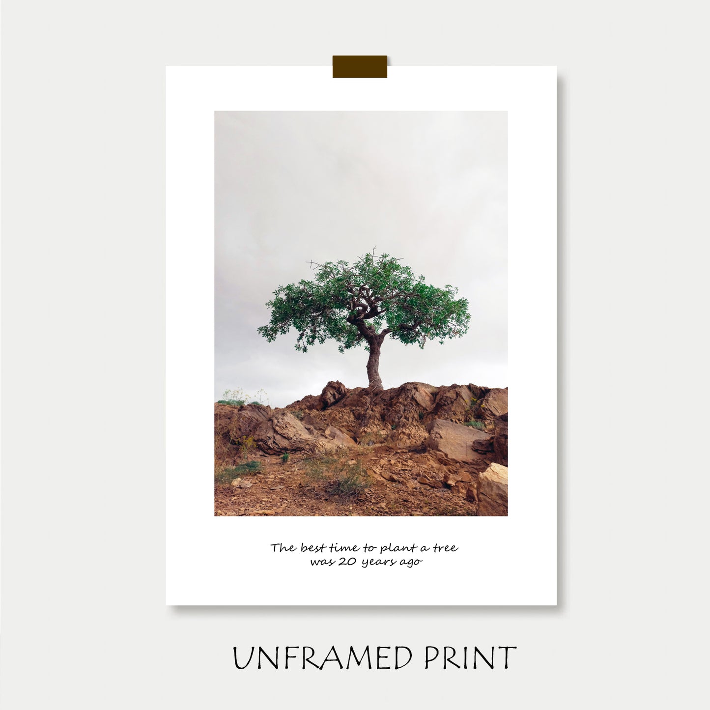 Green tree unframed poster "The best time to plant a tree was 20 years ago".