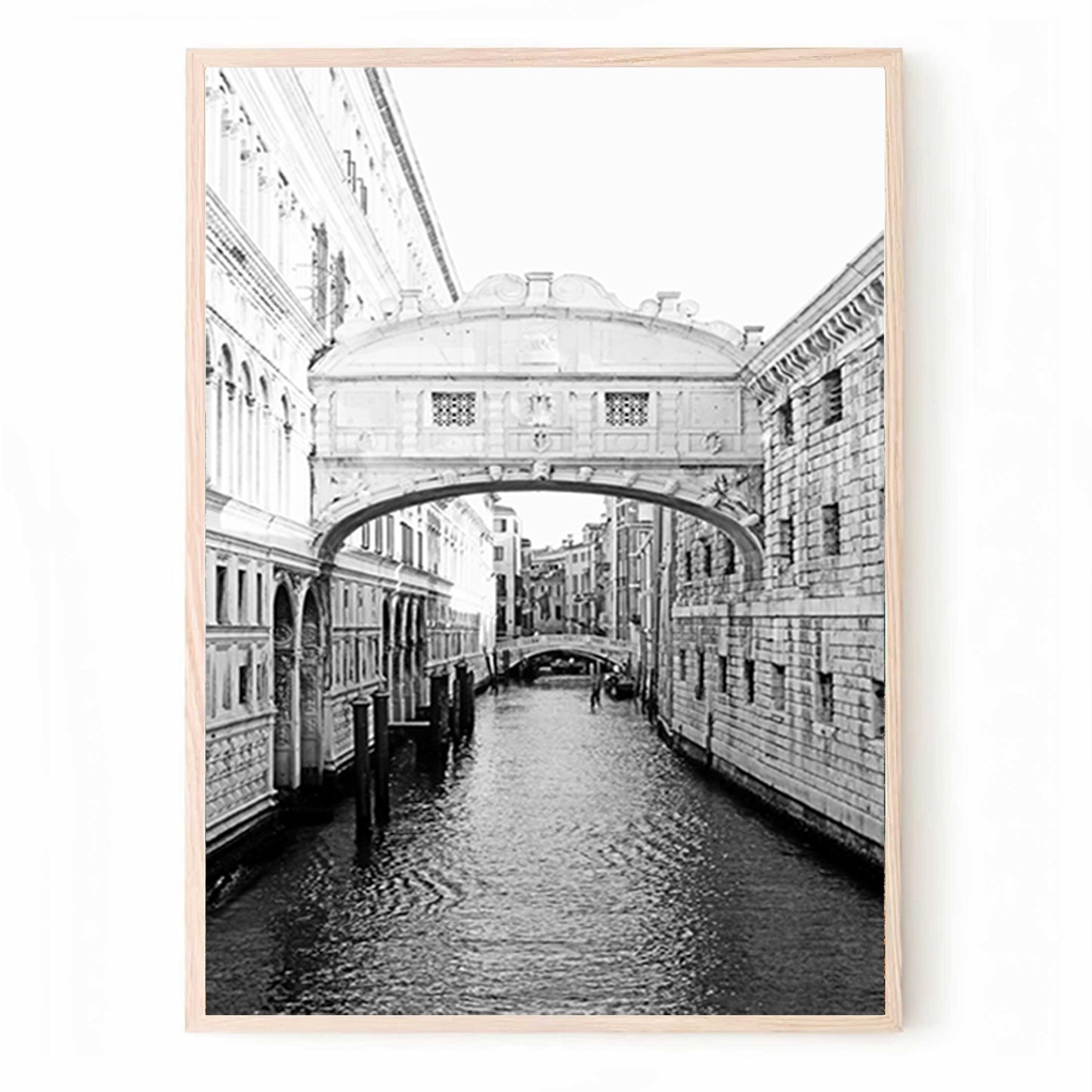 Bridge of Sighs black white photo.