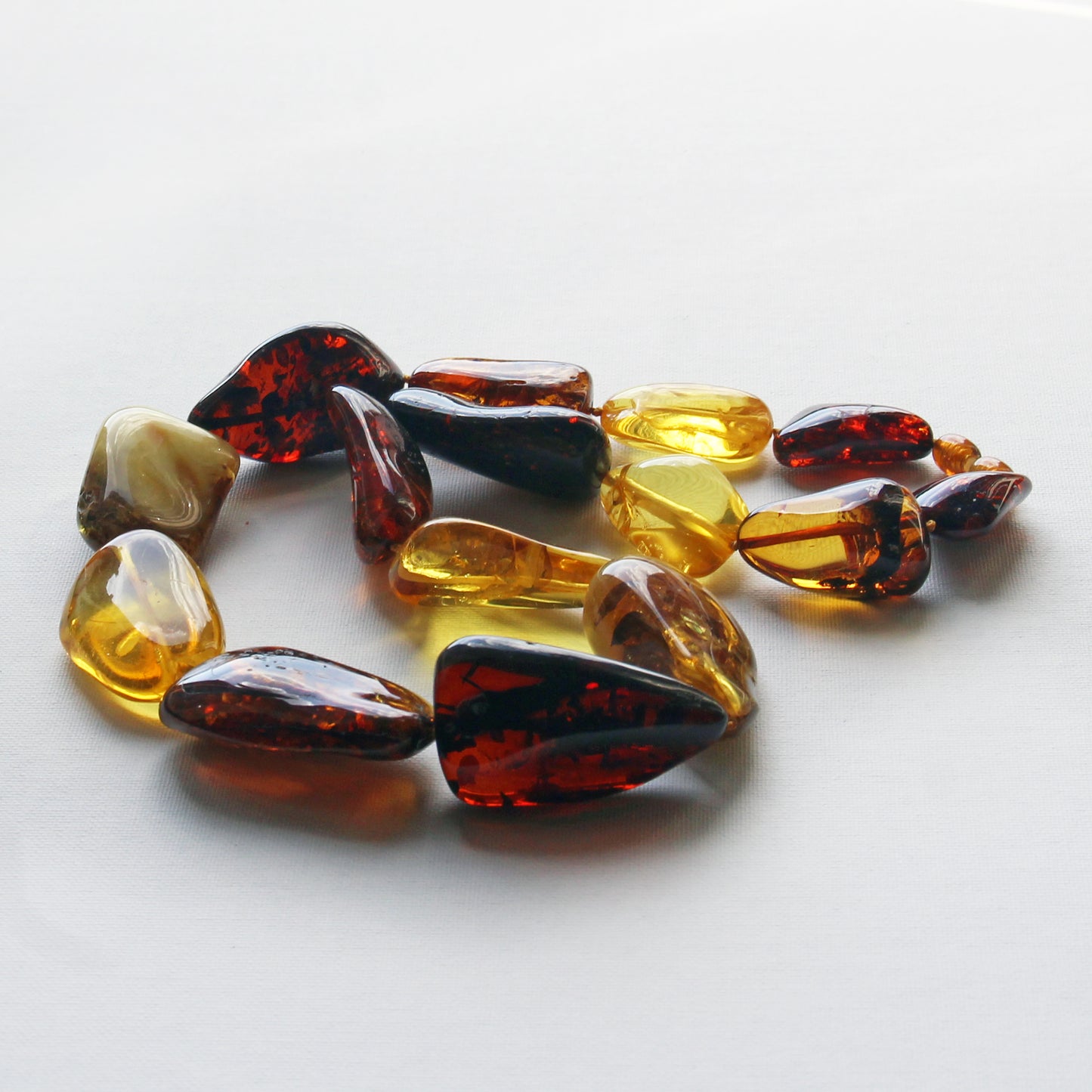 Baltic Amber Necklace, Large Amber Beads, Multicolor Amber Necklace for Women