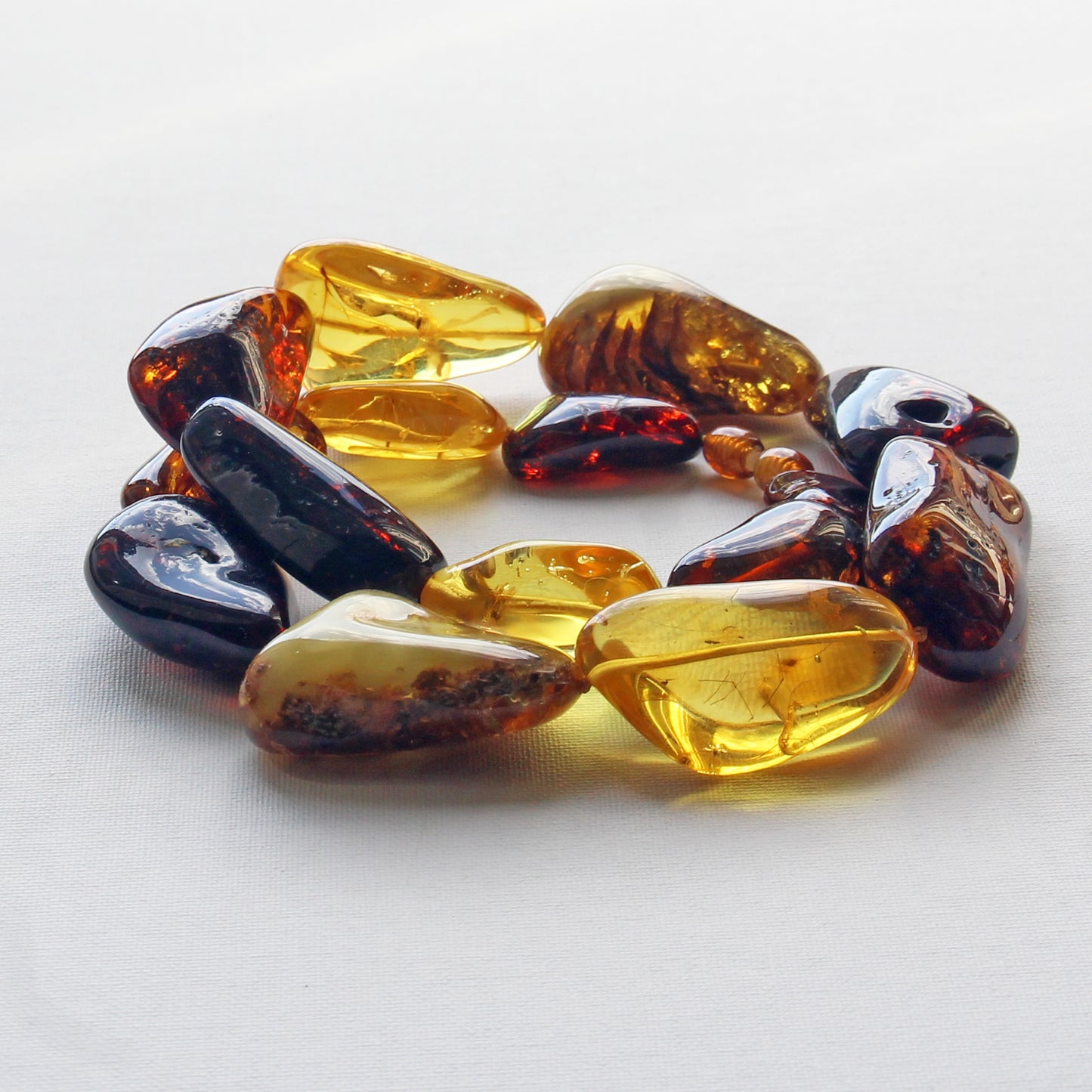 Baltic Amber Necklace, Large Amber Beads, Multicolor Amber Necklace for Women