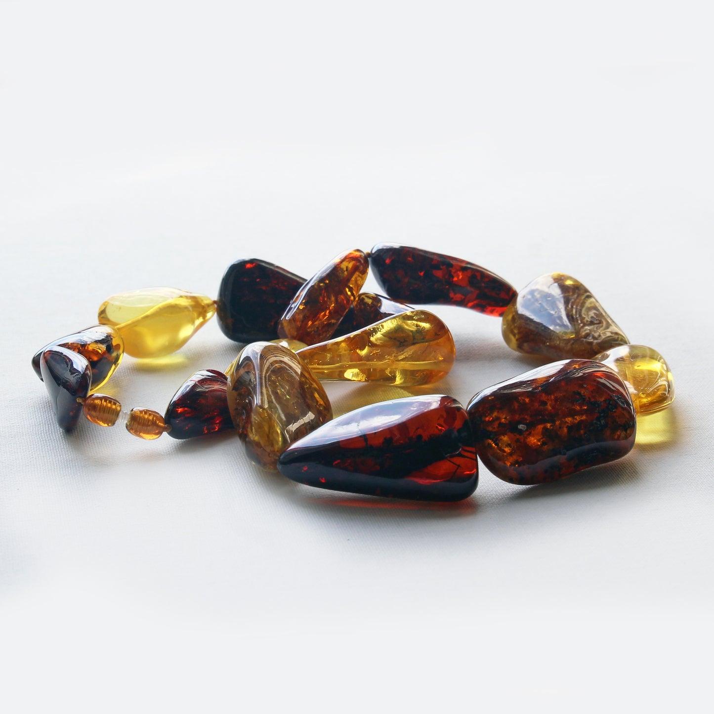 Baltic Amber Necklace, Large Amber Beads, Multicolor Amber Necklace for Women