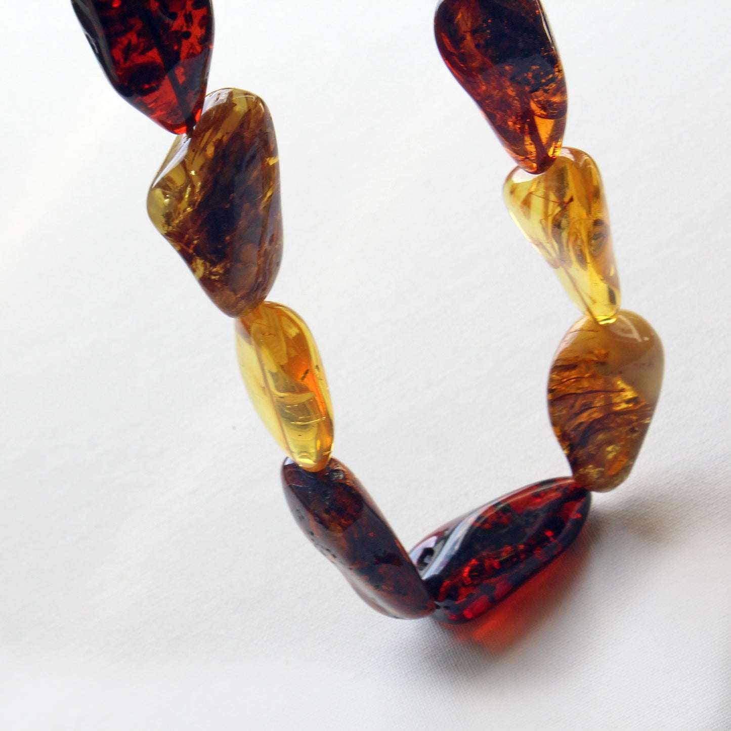 Baltic Amber Necklace, Large Amber Beads, Multicolor Amber Necklace for Women