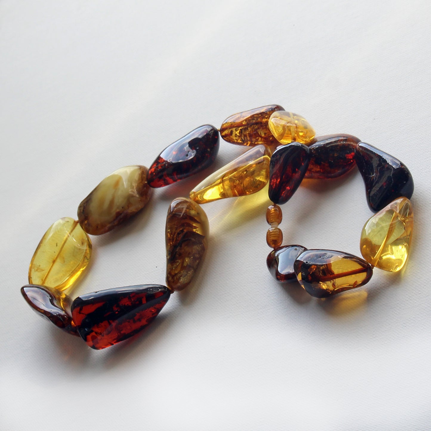 Baltic Amber Necklace, Large Amber Beads, Multicolor Amber Necklace for Women