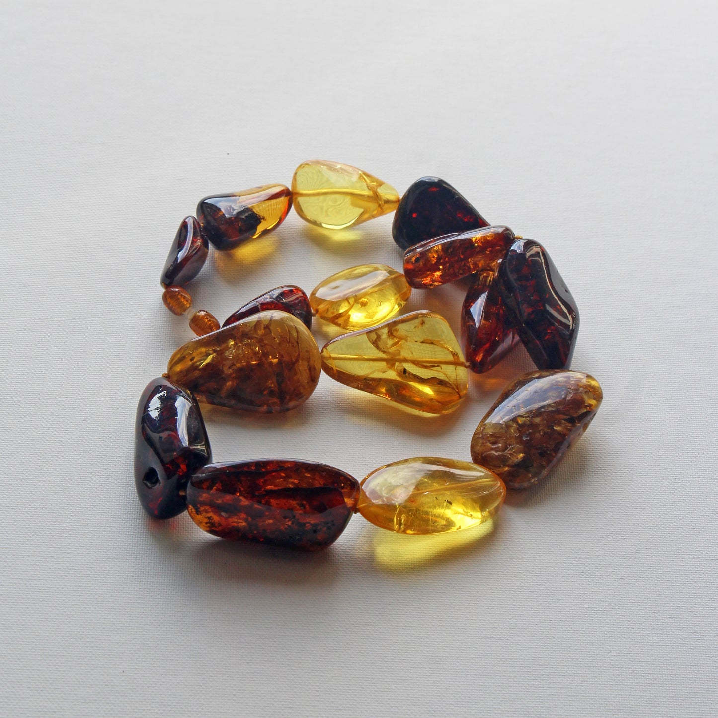 Baltic Amber Necklace, Large Amber Beads, Multicolor Amber Necklace for Women