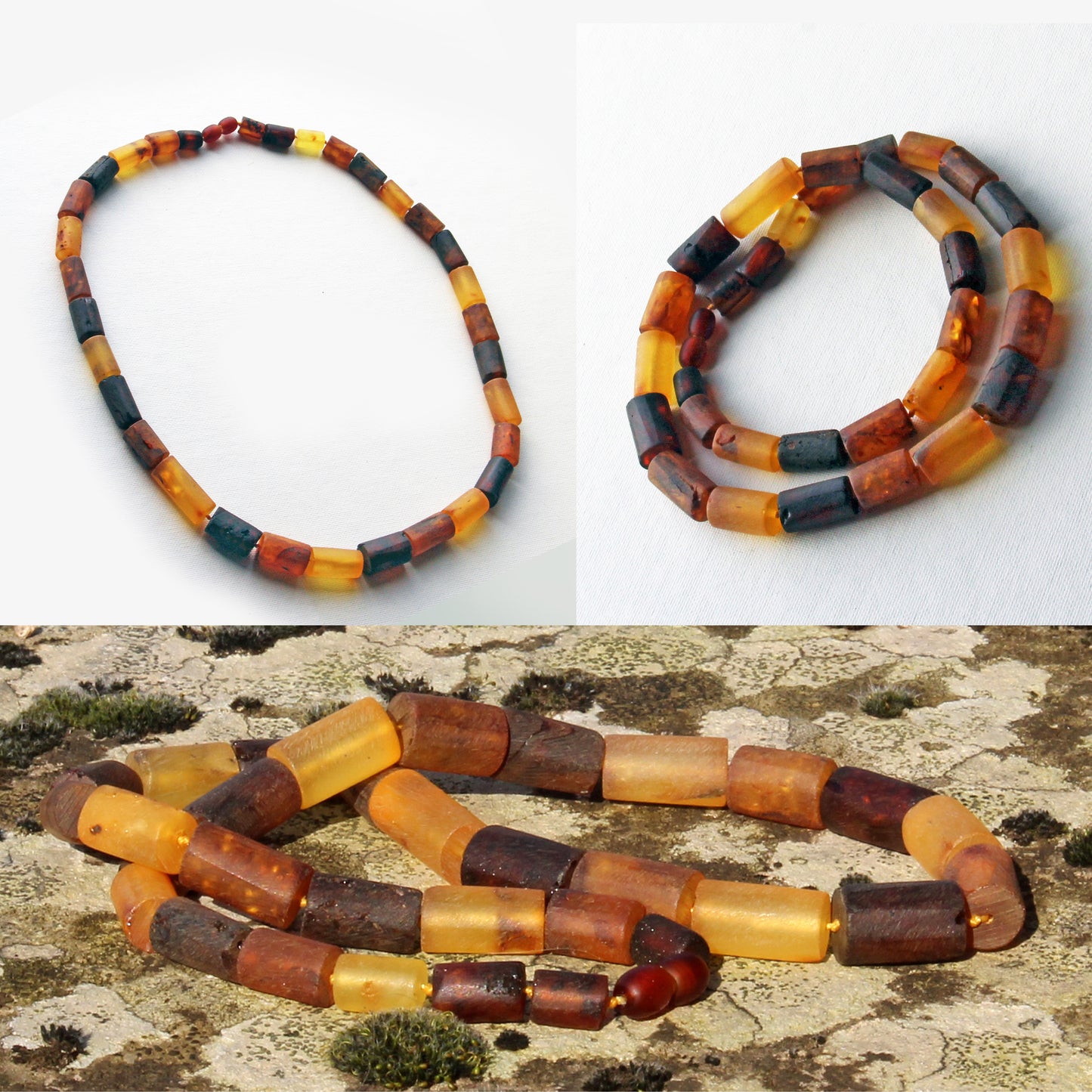 Genuine Baltic Amber Necklace, Gemstone Men's Necklace, Unique Men's Jewelry