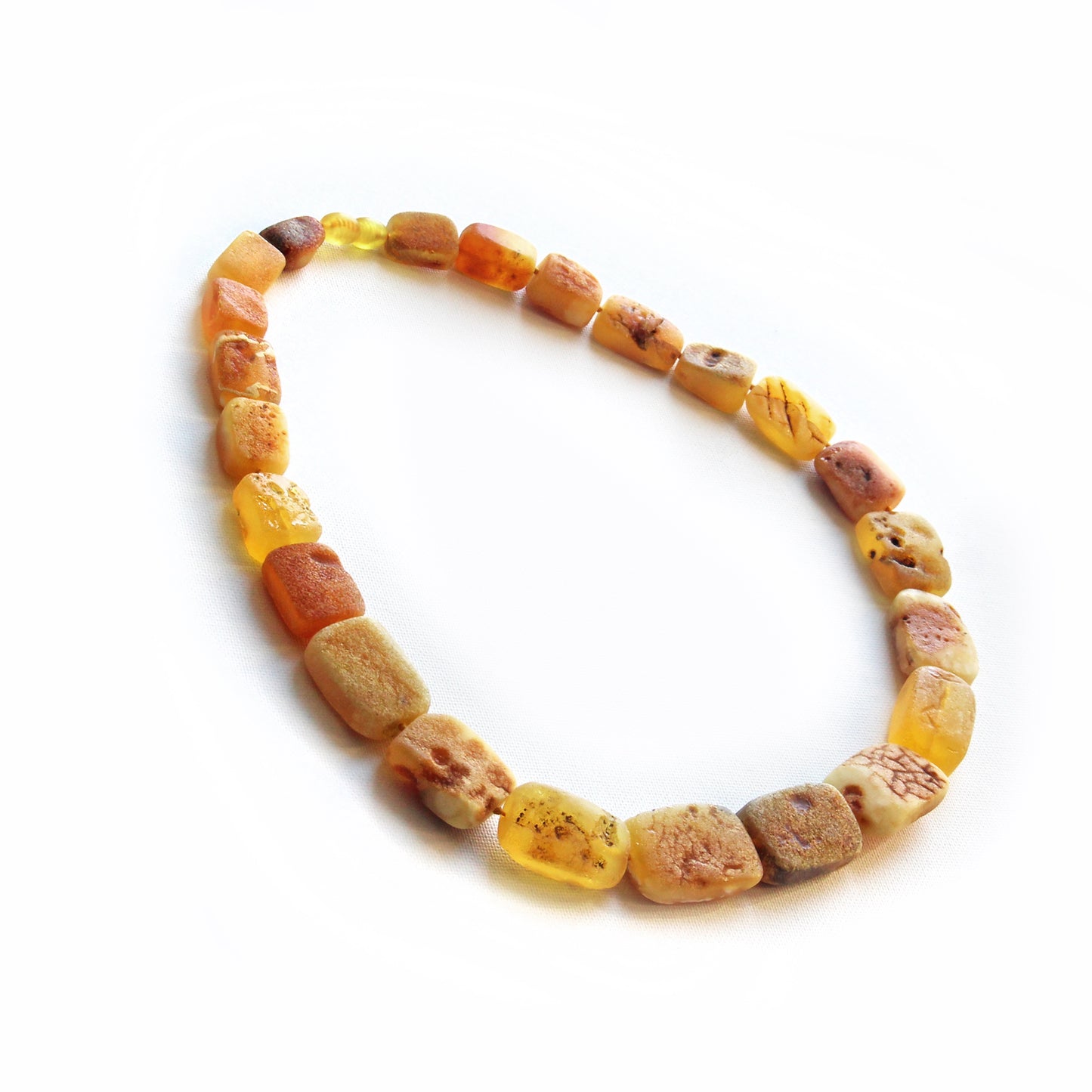 Raw Baltic Amber Necklace, Natural Gemstone Women's Necklace, Unique Old Orange Amber