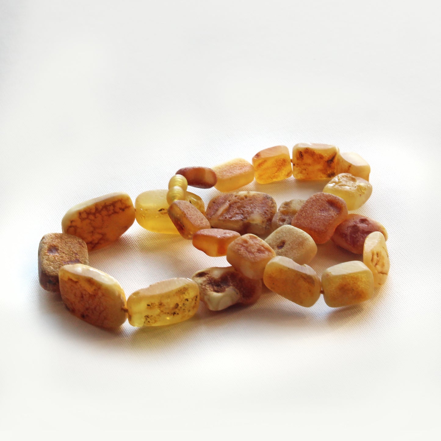 Raw Baltic Amber Necklace, Natural Gemstone Women's Necklace, Unique Old Orange Amber