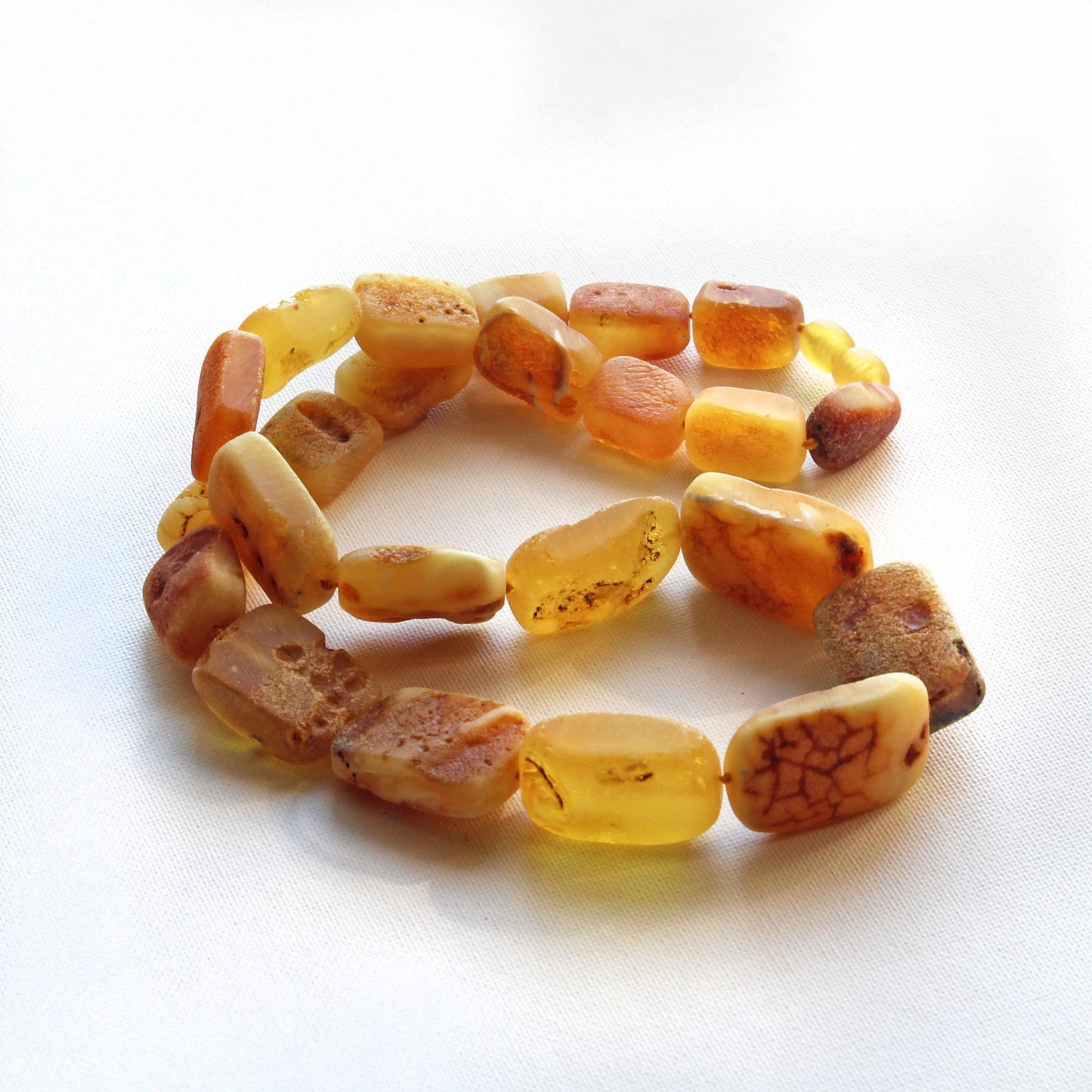 Raw Baltic Amber Necklace, Natural Gemstone Women's Necklace, Unique Old Orange Amber