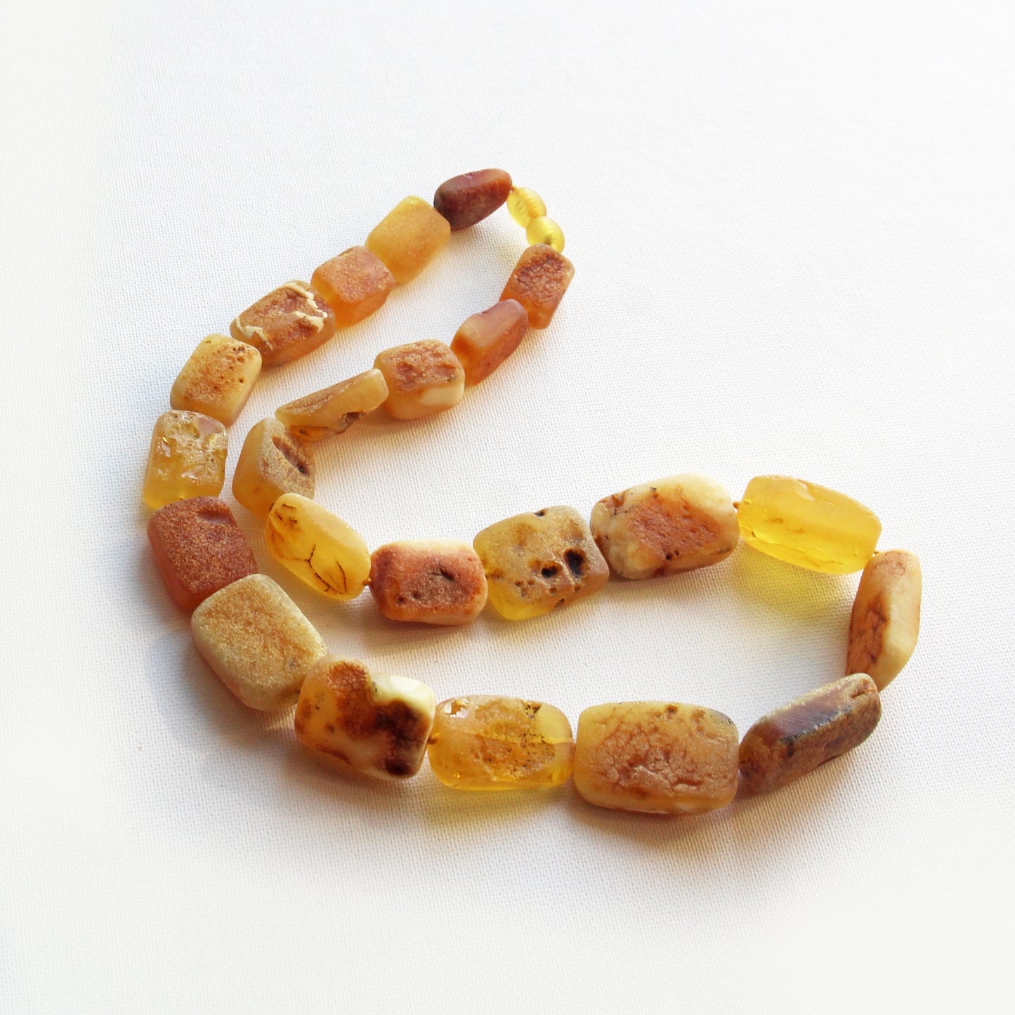 Raw Baltic Amber Necklace, Natural Gemstone Women's Necklace, Unique Old Orange Amber