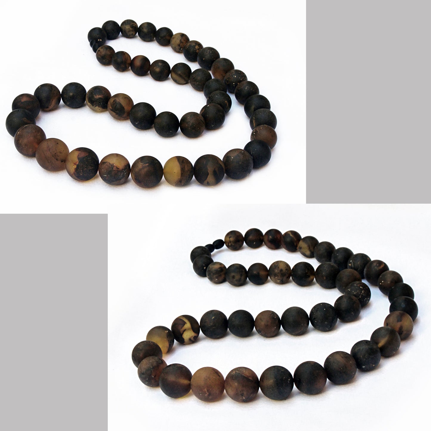 Unique Amber Necklace, Black Amber Beads, Baltic Amber Necklace 28 inch