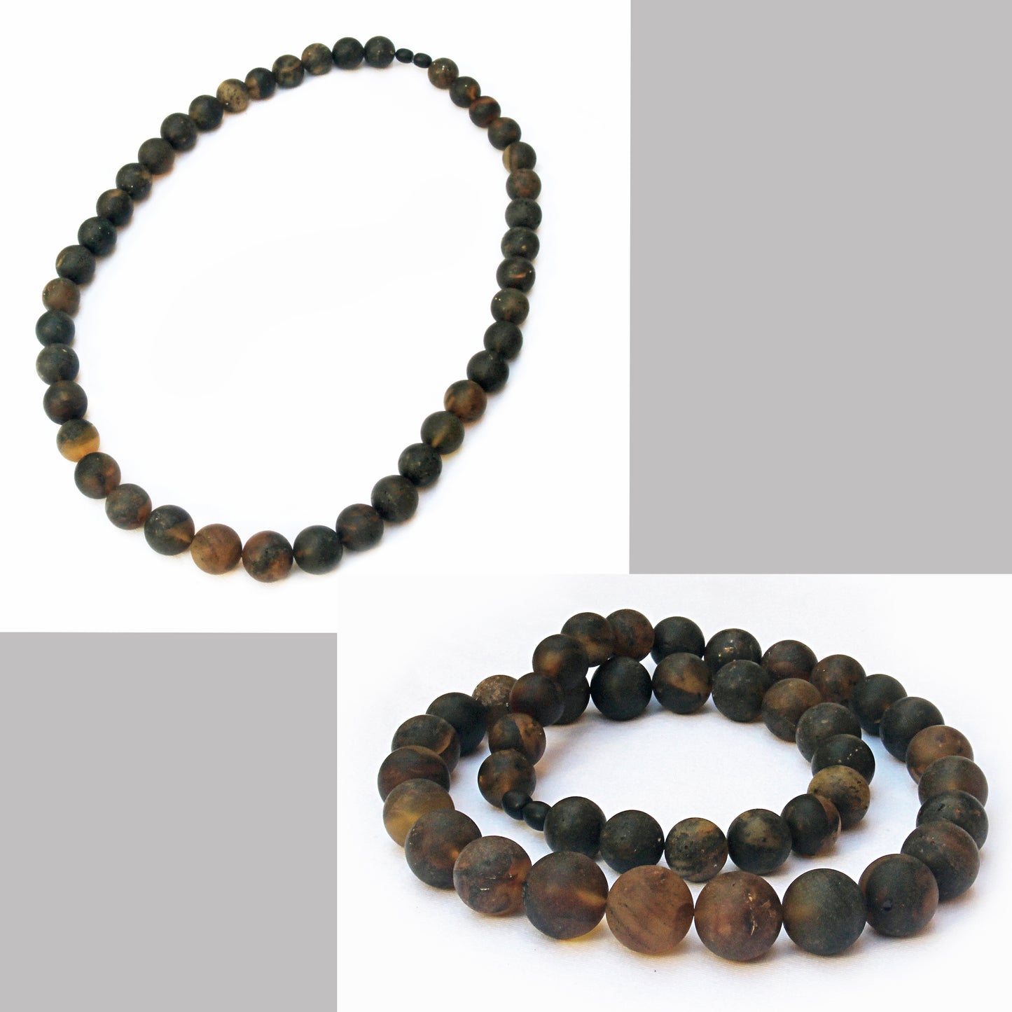 Unique Amber Necklace, Black Amber Beads, Baltic Amber Necklace 28 inch