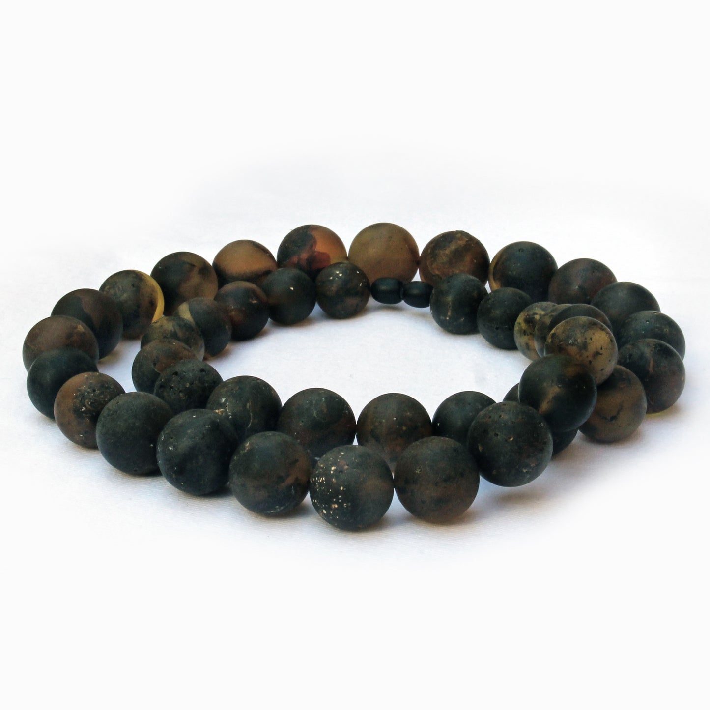 Unique Amber Necklace, Black Amber Beads, Baltic Amber Necklace 28 inch