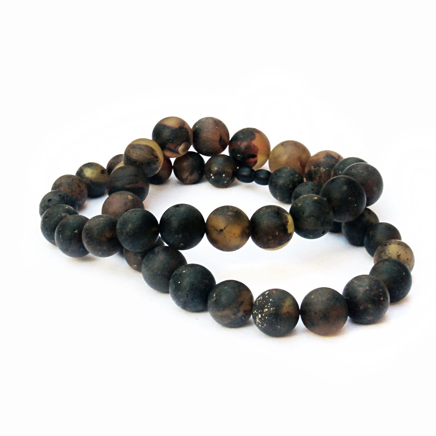Unique Amber Necklace, Black Amber Beads, Baltic Amber Necklace 28 inch