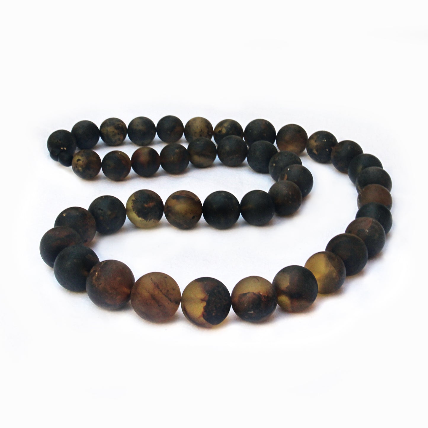 Unique Amber Necklace, Black Amber Beads, Baltic Amber Necklace 28 inch