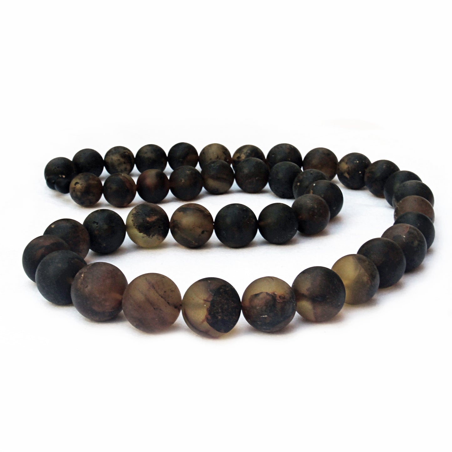 Unique Amber Necklace, Black Amber Beads, Baltic Amber Necklace 28 inch