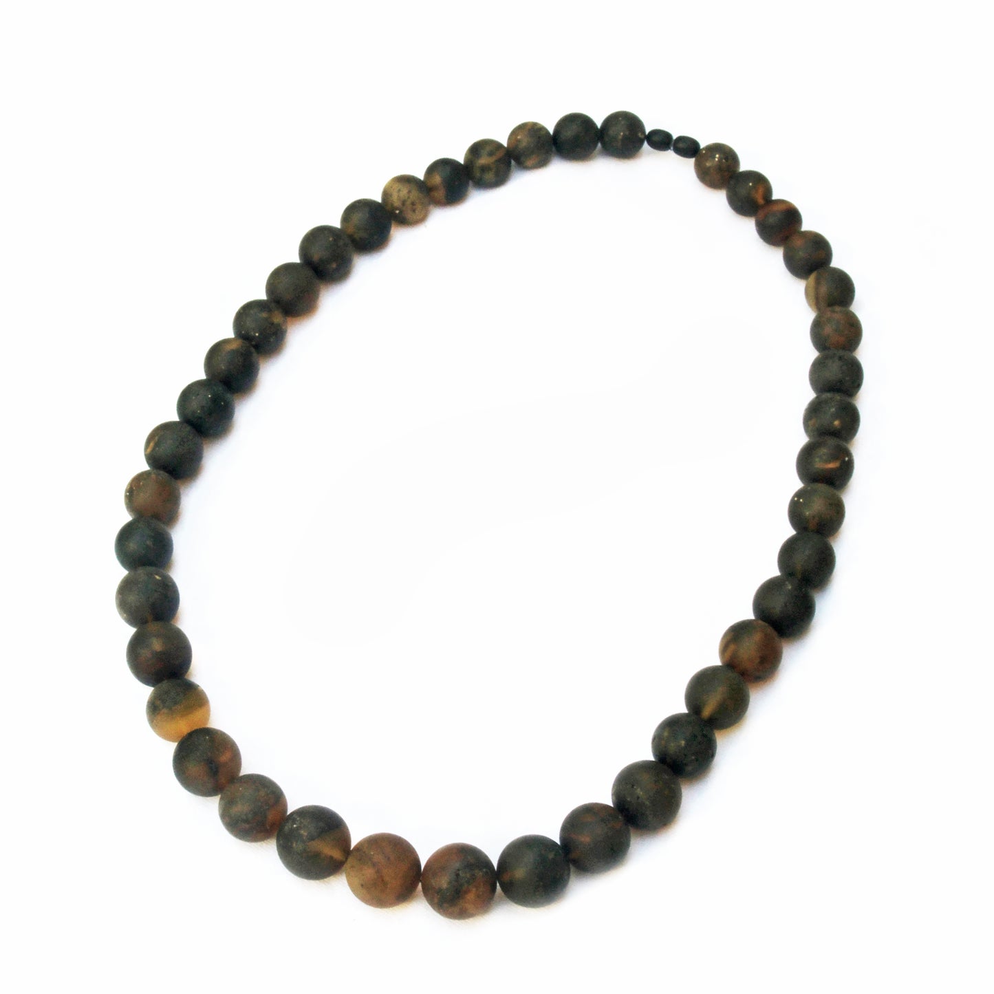 Unique Amber Necklace, Black Amber Beads, Baltic Amber Necklace 28 inch