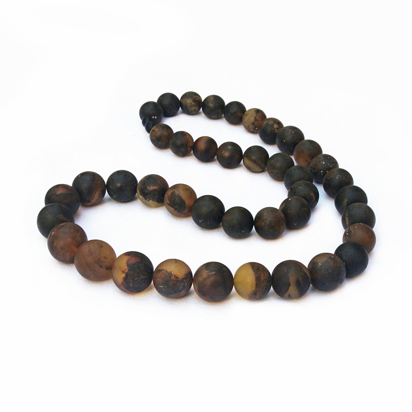 Unique Amber Necklace, Black Amber Beads, Baltic Amber Necklace 28 inch