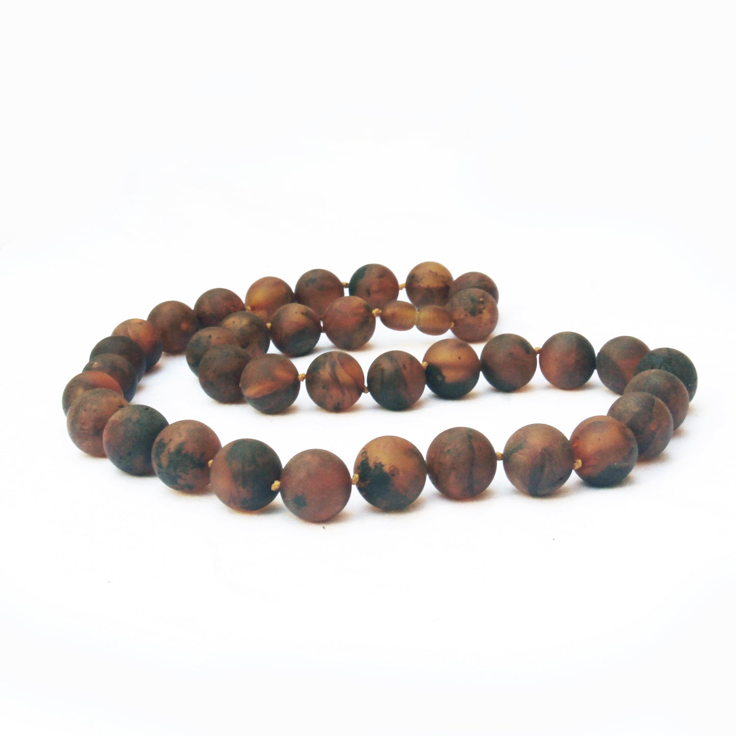 Baltic Amber Necklace, Black Brown Amber Beads Necklace, Gemstone Beads for Men