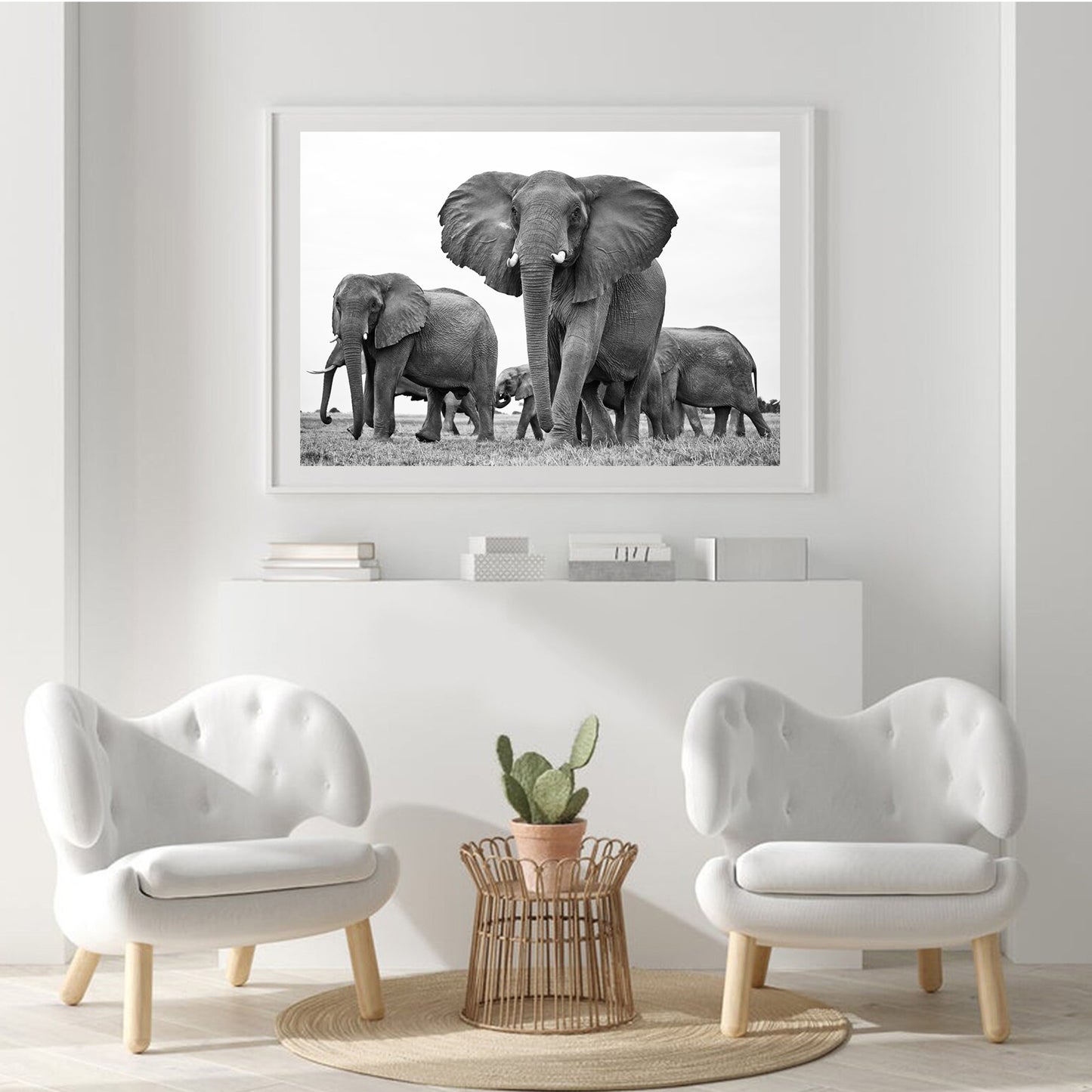 Elephant Large Wall Art for Living Room | African Elephant Pride Photo