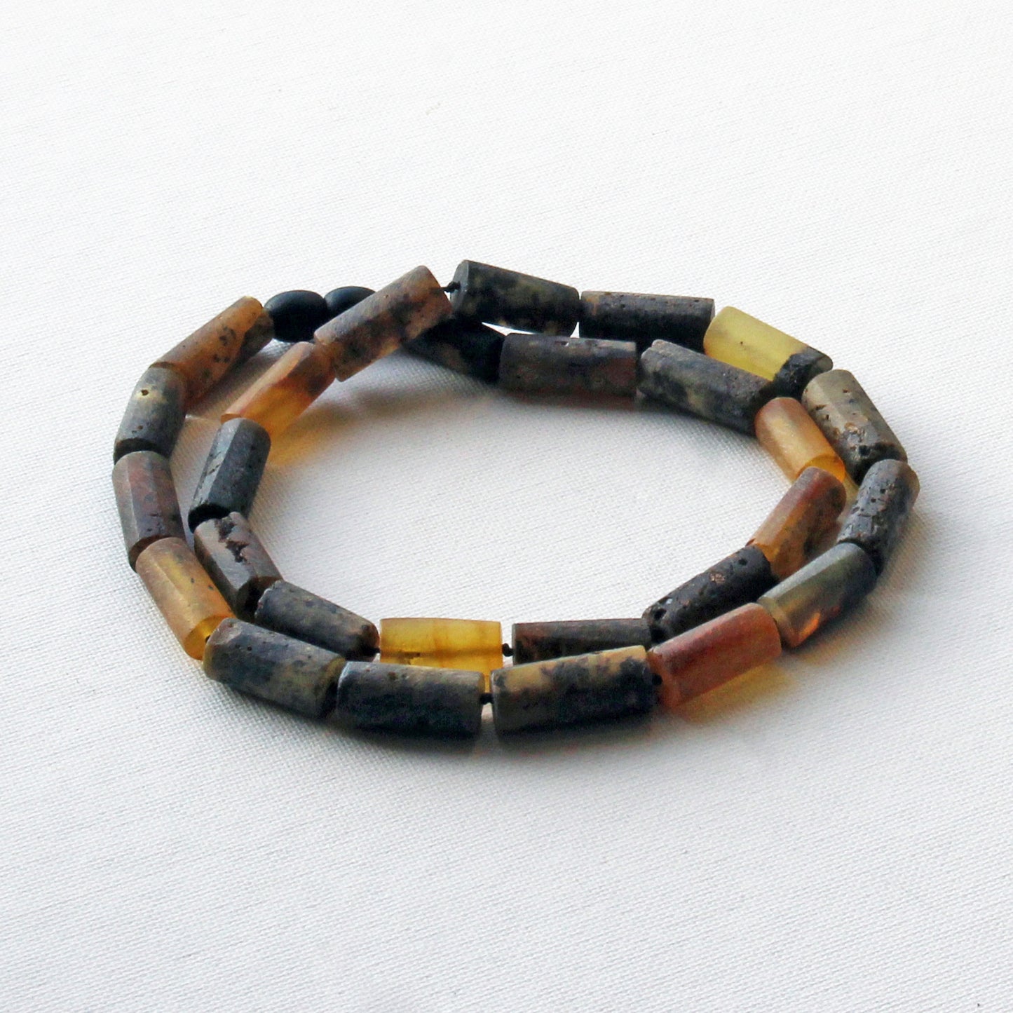 Gemstone Men's Necklace, Genuine Baltic Amber Necklace, Black Amber Stones Necklace for Men