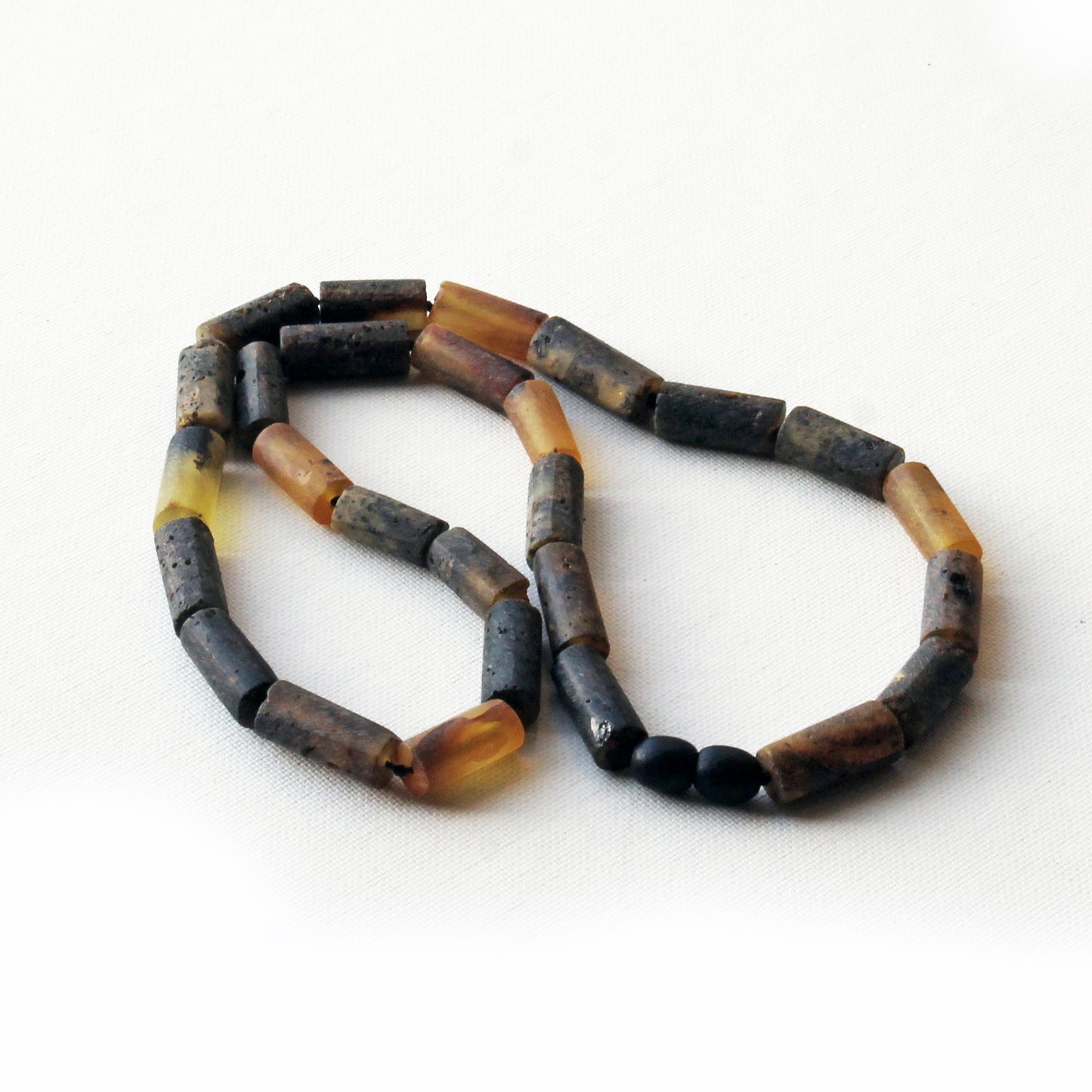 Gemstone Men's Necklace, Genuine Baltic Amber Necklace, Black Amber Stones Necklace for Men