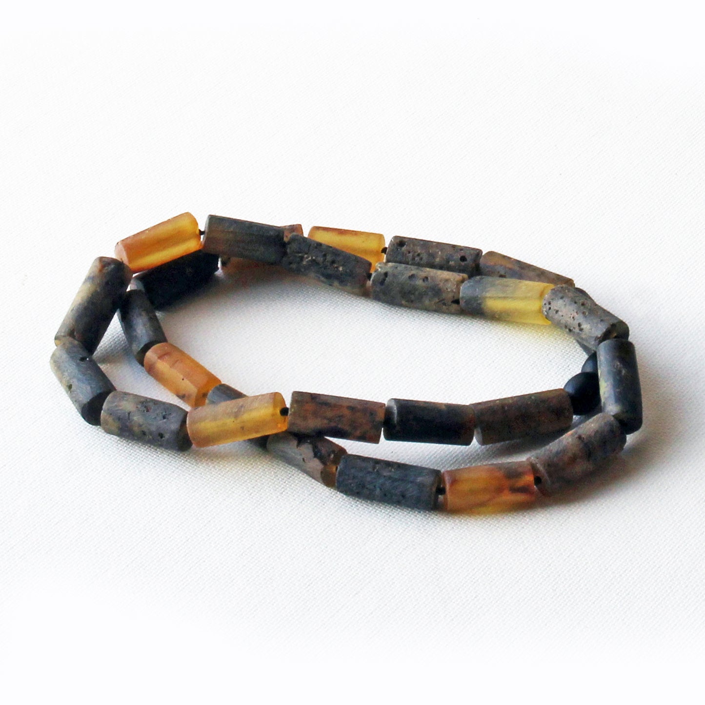 Gemstone Men's Necklace, Genuine Baltic Amber Necklace, Black Amber Stones Necklace for Men