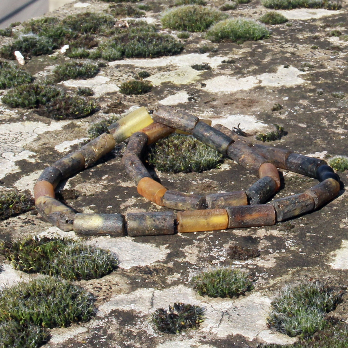 Gemstone Men's Necklace, Genuine Baltic Amber Necklace, Black Amber Stones Necklace for Men