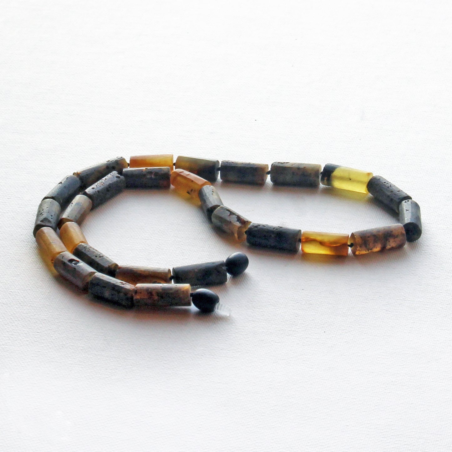 Gemstone Men's Necklace, Genuine Baltic Amber Necklace, Black Amber Stones Necklace for Men