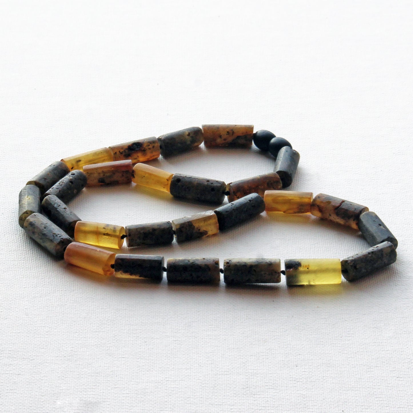 Gemstone Men's Necklace, Genuine Baltic Amber Necklace, Black Amber Stones Necklace for Men