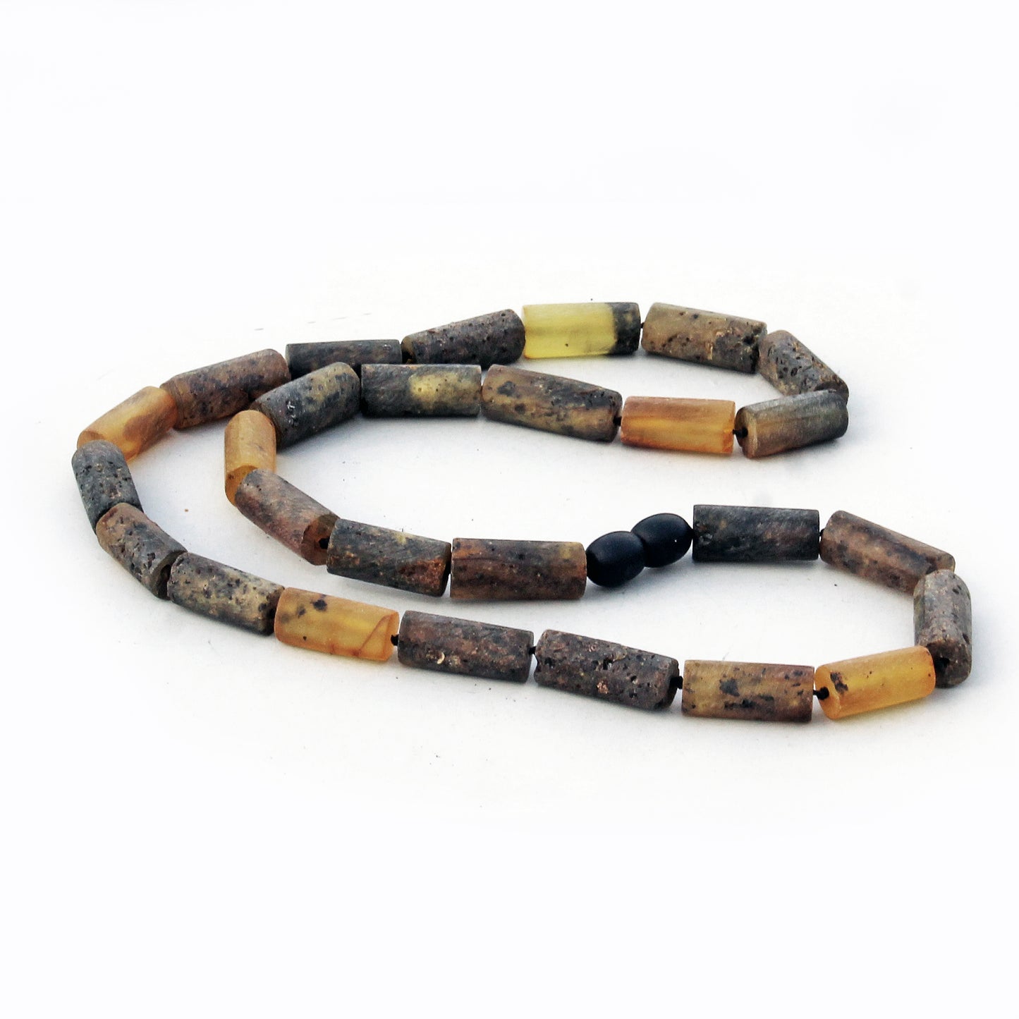 Gemstone Men's Necklace, Genuine Baltic Amber Necklace, Black Amber Stones Necklace for Men