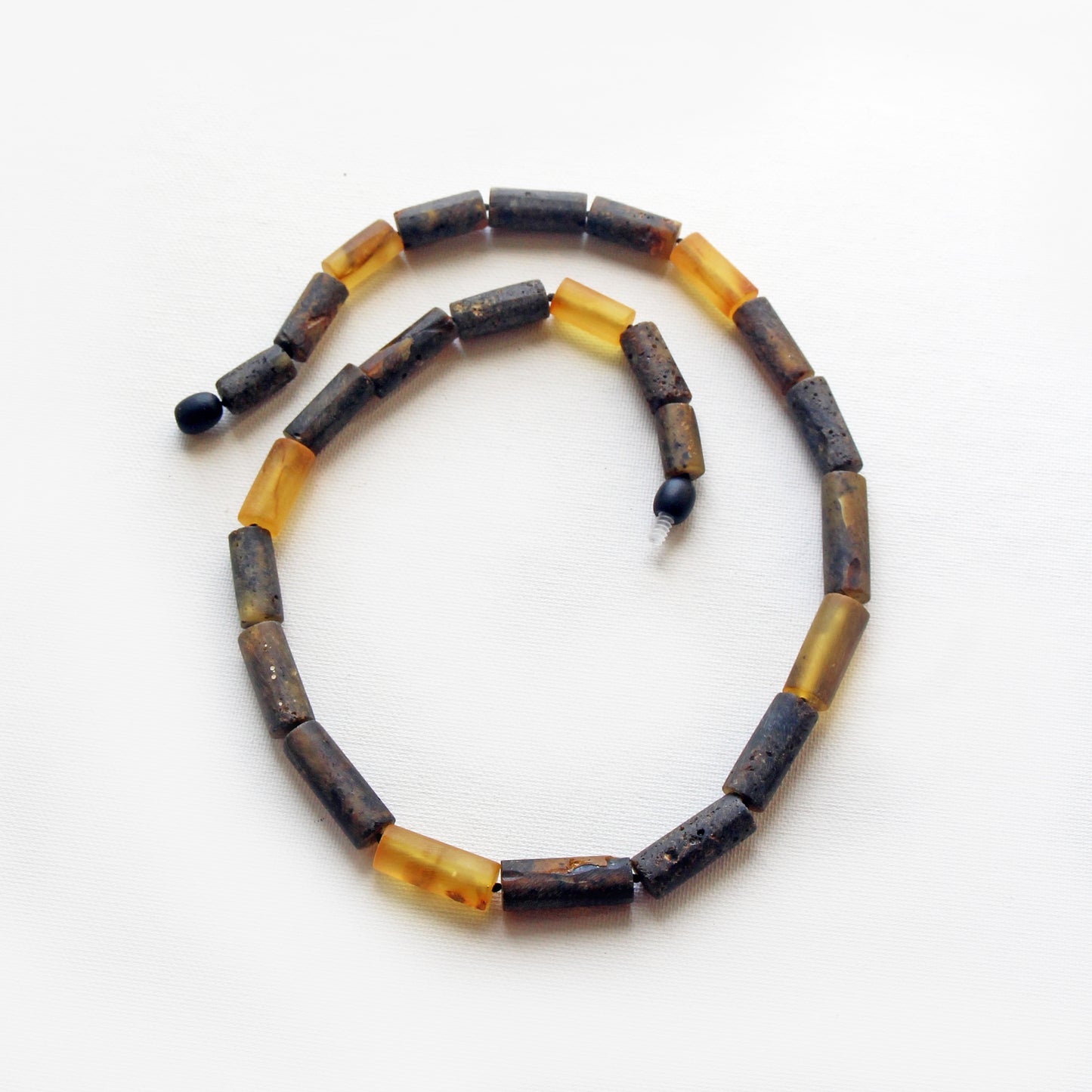 Genuine Baltic Amber Necklace, Gemstone Men's Necklace, Black Amber Stones Necklace for Men, Gift for Him