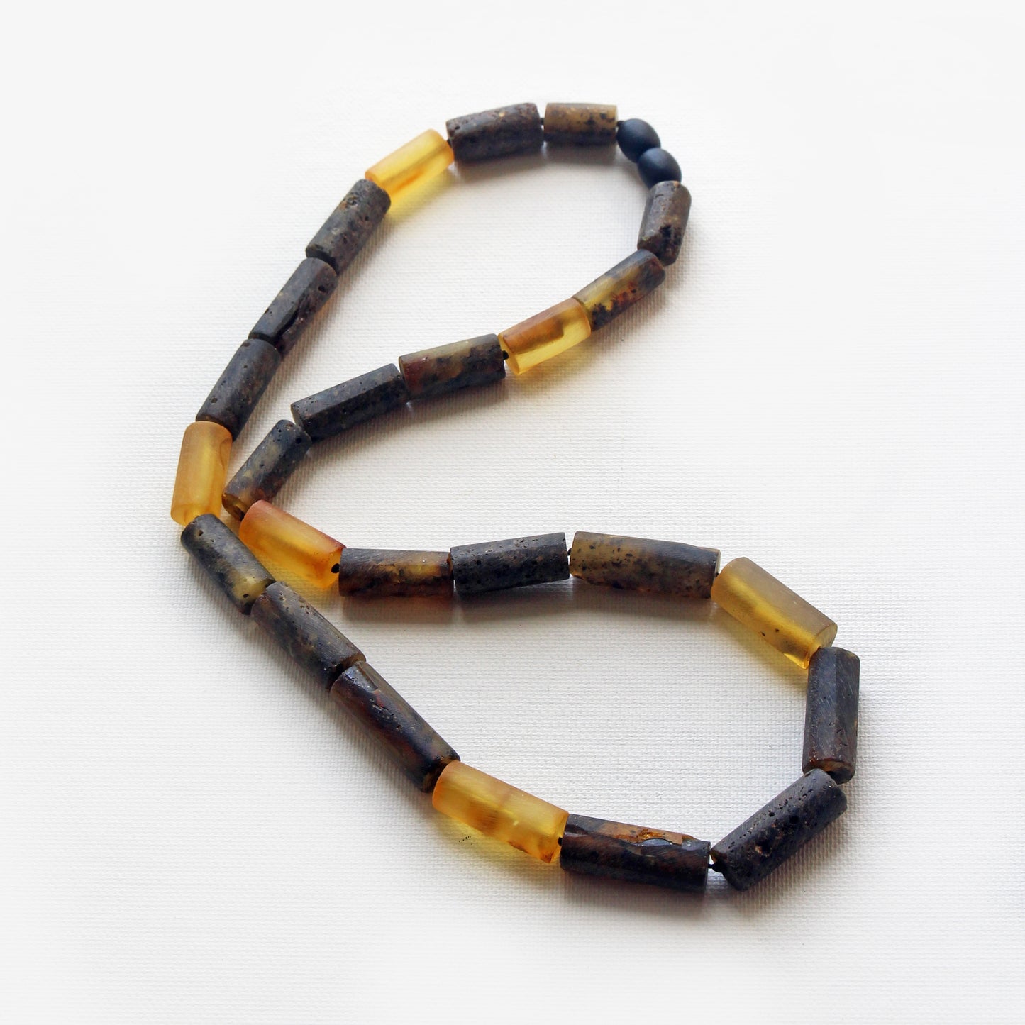 Genuine Baltic Amber Necklace, Gemstone Men's Necklace, Black Amber Stones Necklace for Men, Gift for Him