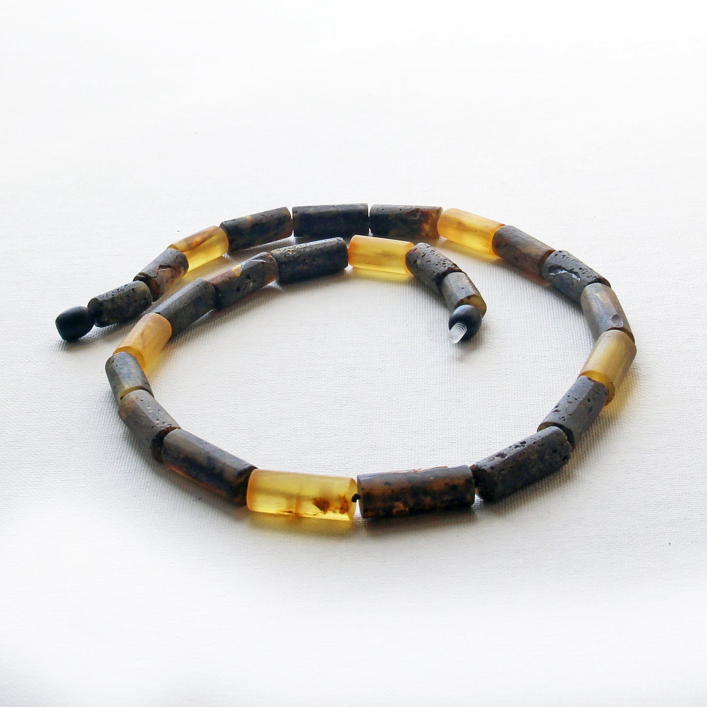 Genuine Baltic Amber Necklace, Gemstone Men's Necklace, Black Amber Stones Necklace for Men, Gift for Him