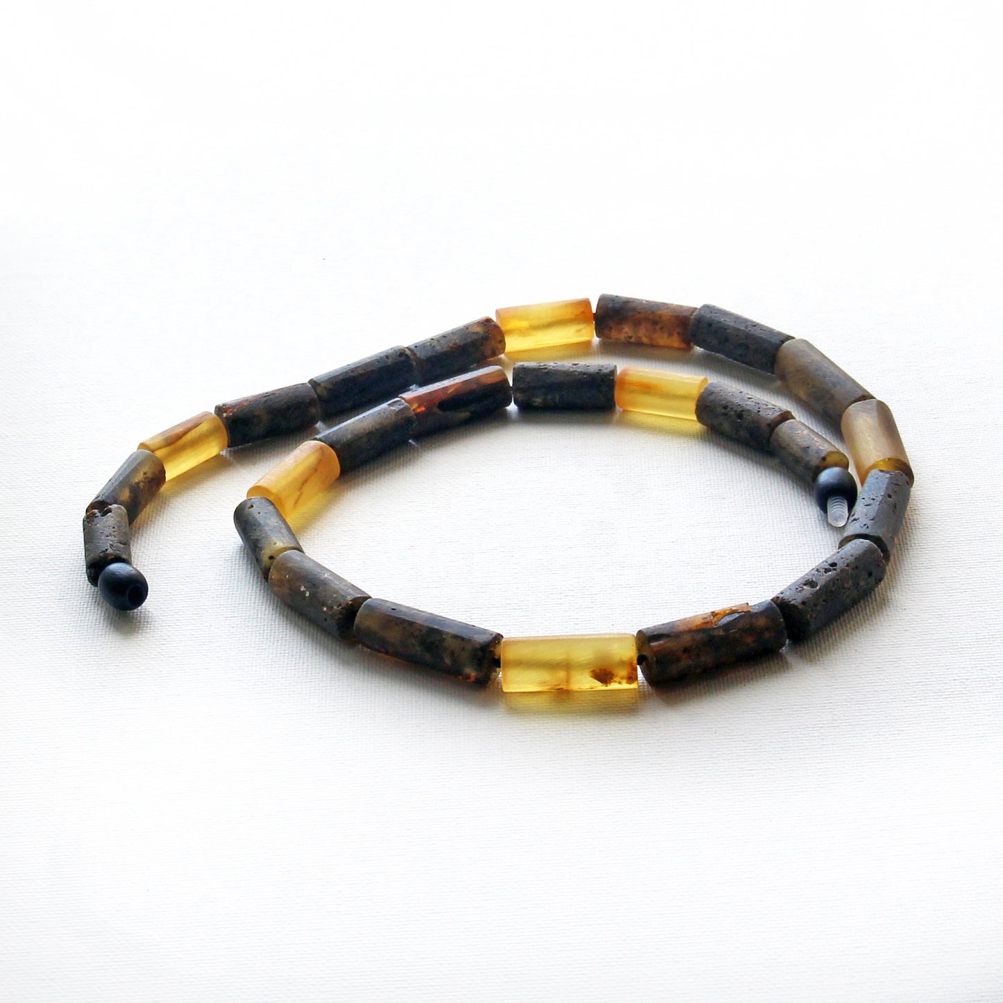 Genuine Baltic Amber Necklace, Gemstone Men's Necklace, Black Amber Stones Necklace for Men, Gift for Him