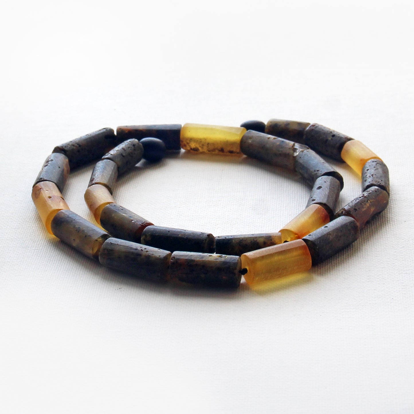 Genuine Baltic Amber Necklace, Gemstone Men's Necklace, Black Amber Stones Necklace for Men, Gift for Him