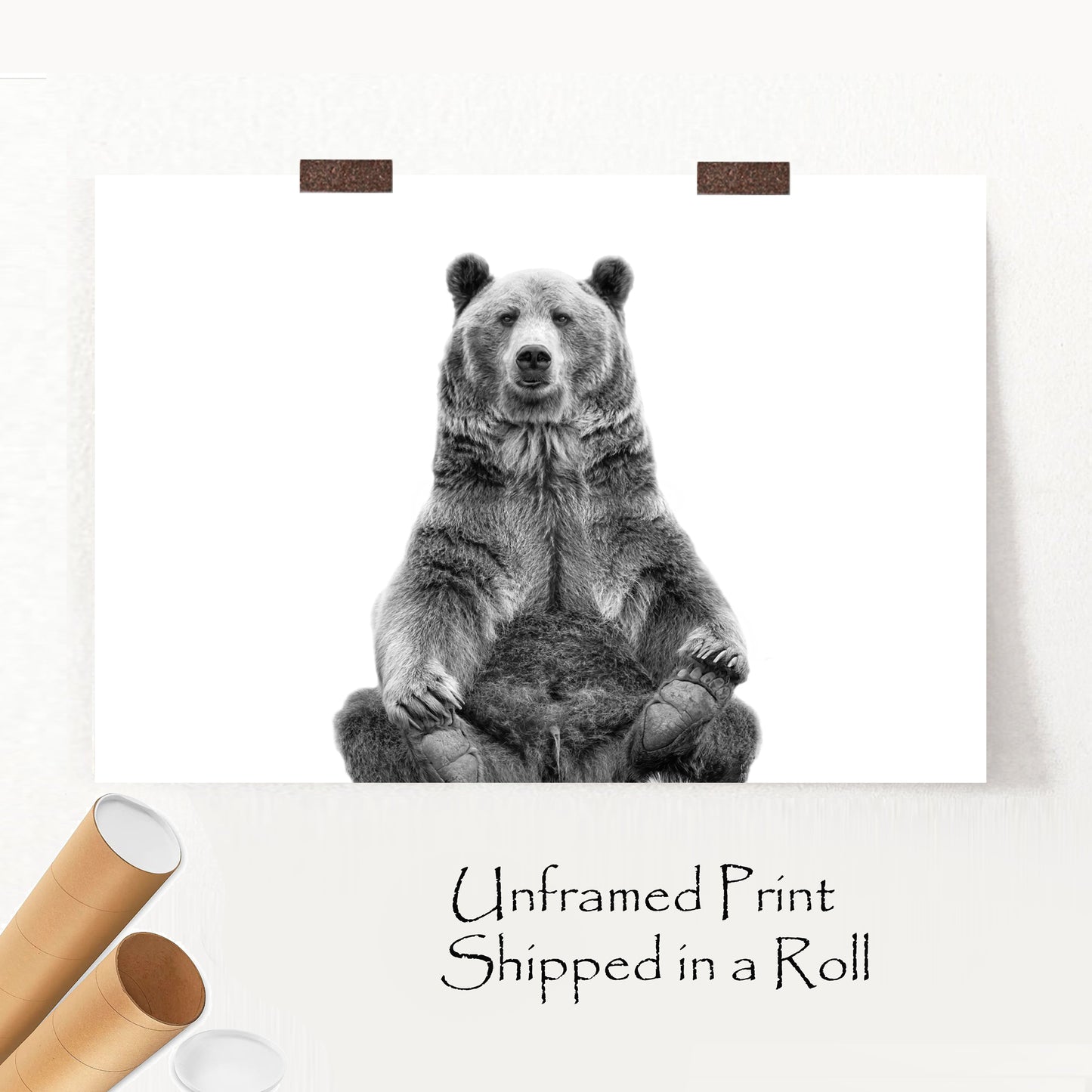 Sitting bear unframed print.