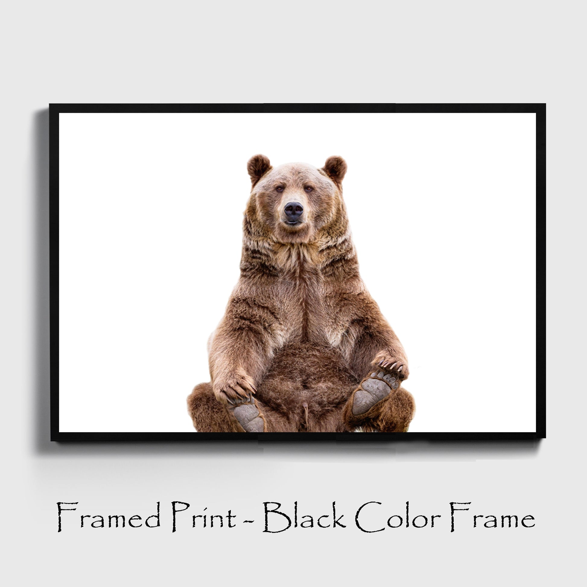 Sitting bear print in black color frame.