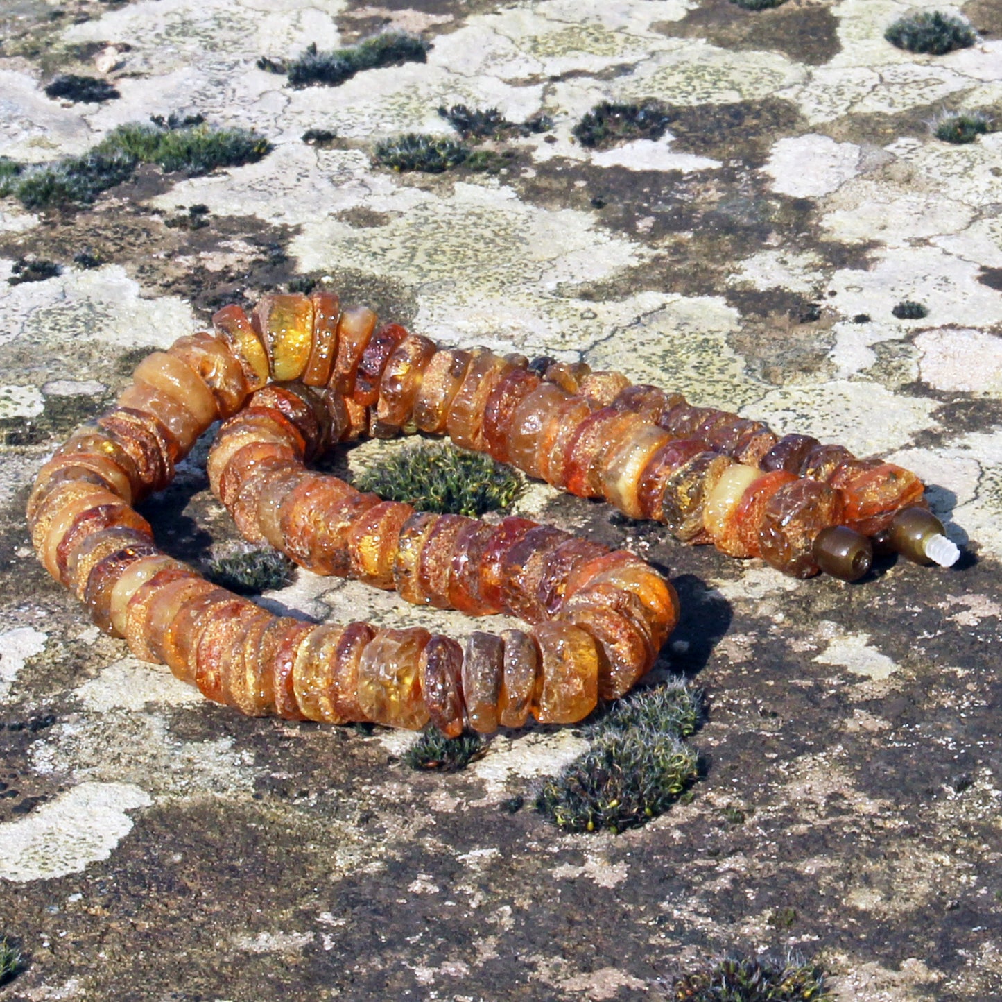 Raw Unpolished Amber Necklace, Brown Stone Necklace, Handmade Amber Necklace