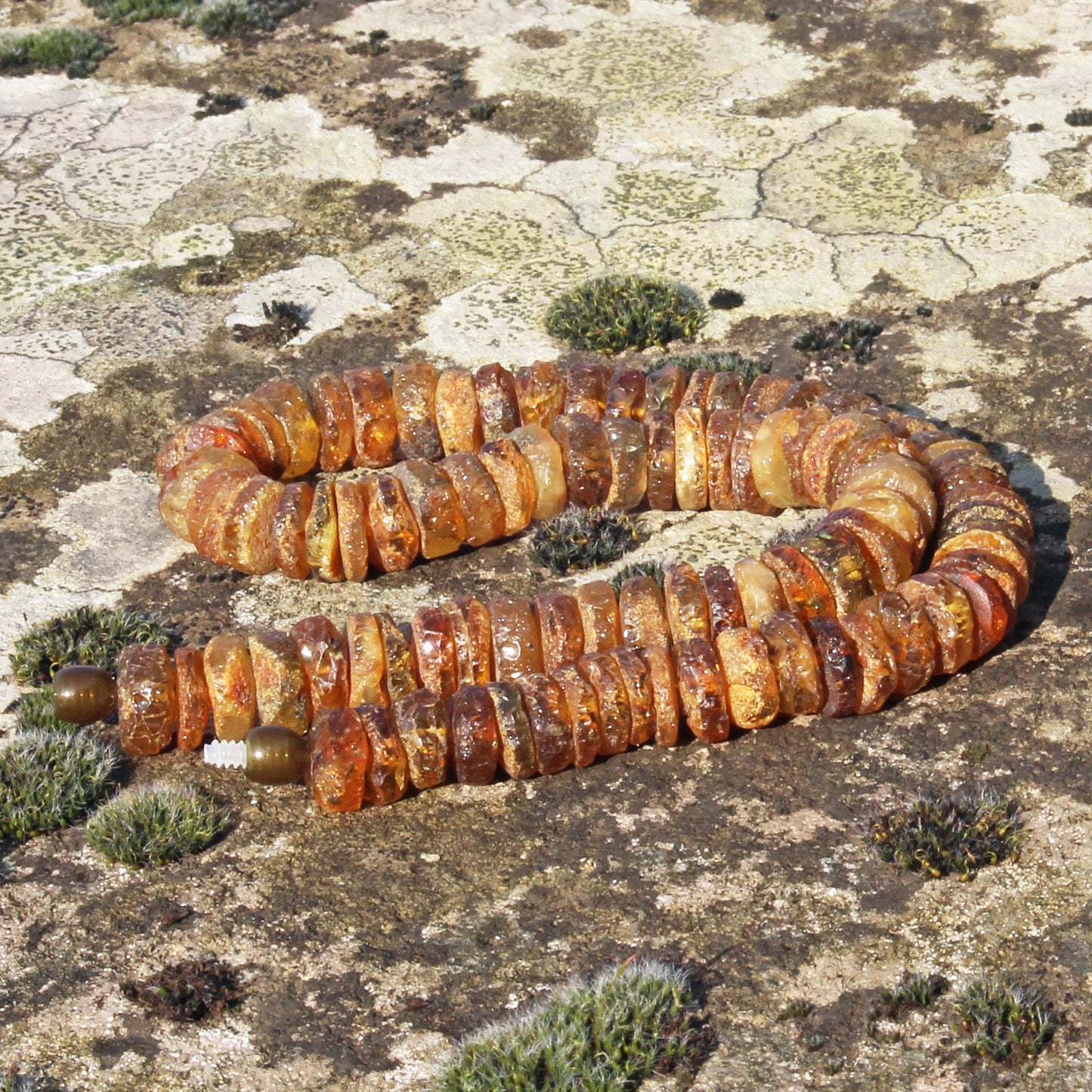 Raw Unpolished Amber Necklace, Brown Stone Necklace, Handmade Amber Necklace
