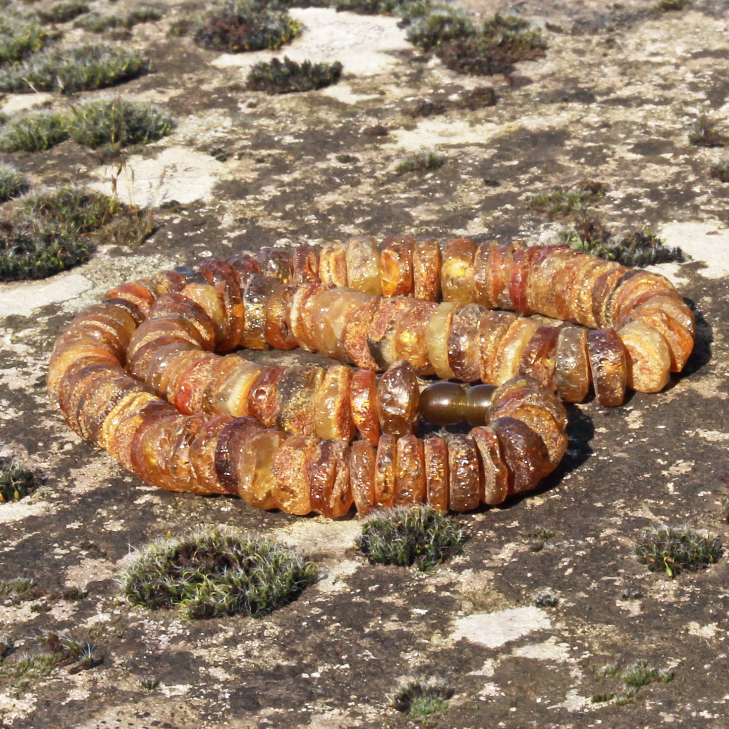 Raw Unpolished Amber Necklace, Brown Stone Necklace, Handmade Amber Necklace