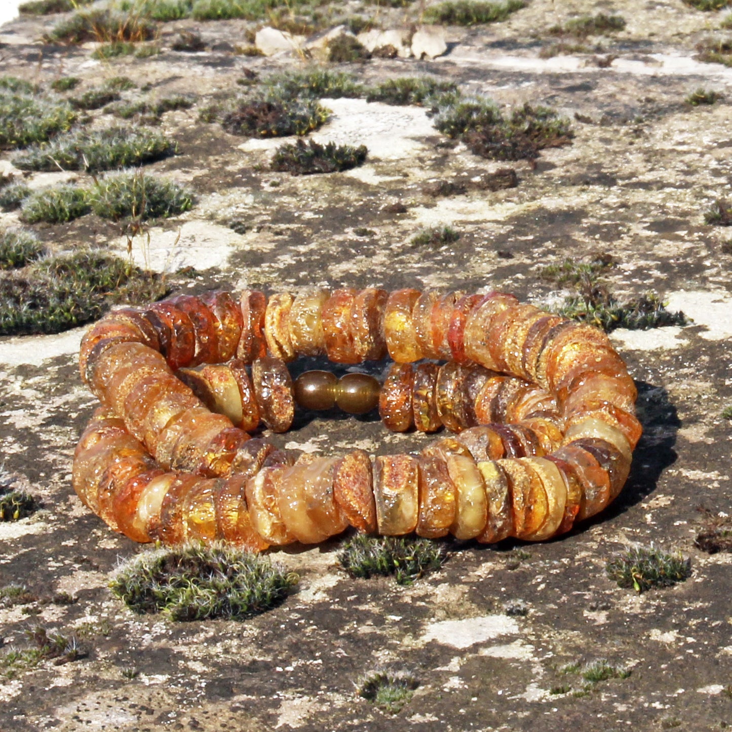Raw Unpolished Amber Necklace, Brown Stone Necklace, Handmade Amber Necklace