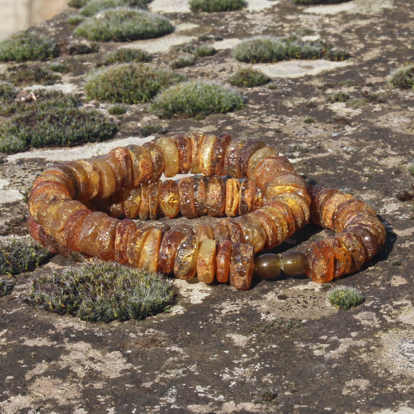 Raw Unpolished Amber Necklace, Brown Stone Necklace, Handmade Amber Necklace