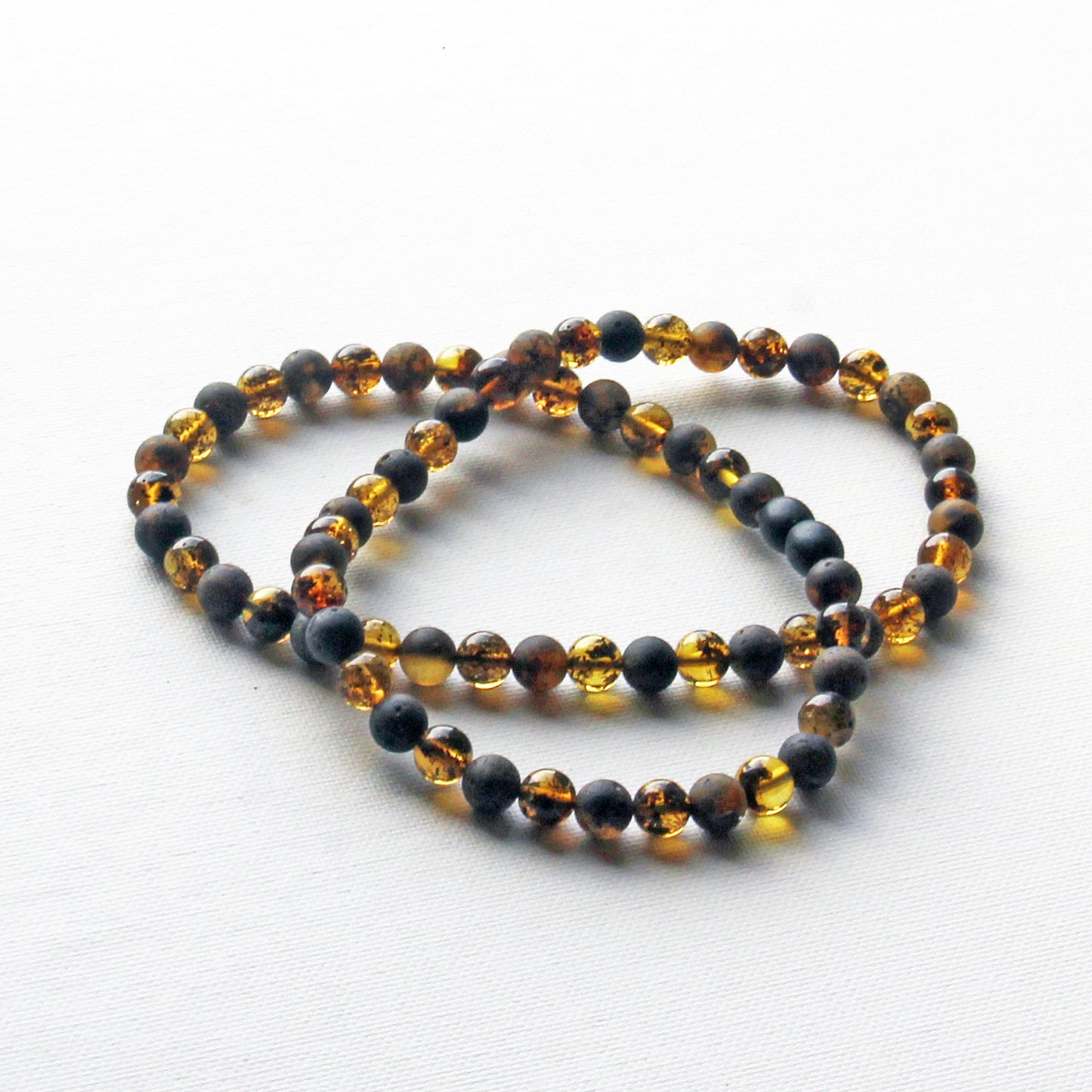 Genuine Baltic Amber Necklace, Gemstone Men's Necklace, Black Amber Stones Necklace for Men, Gift for Him